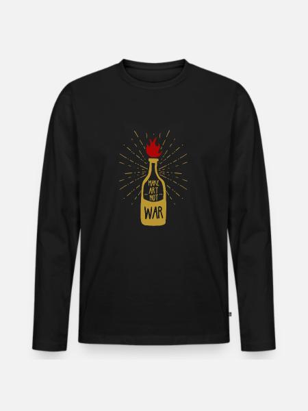 Make art not war - Men's Premium Organic Long Sleeve Shirt - black