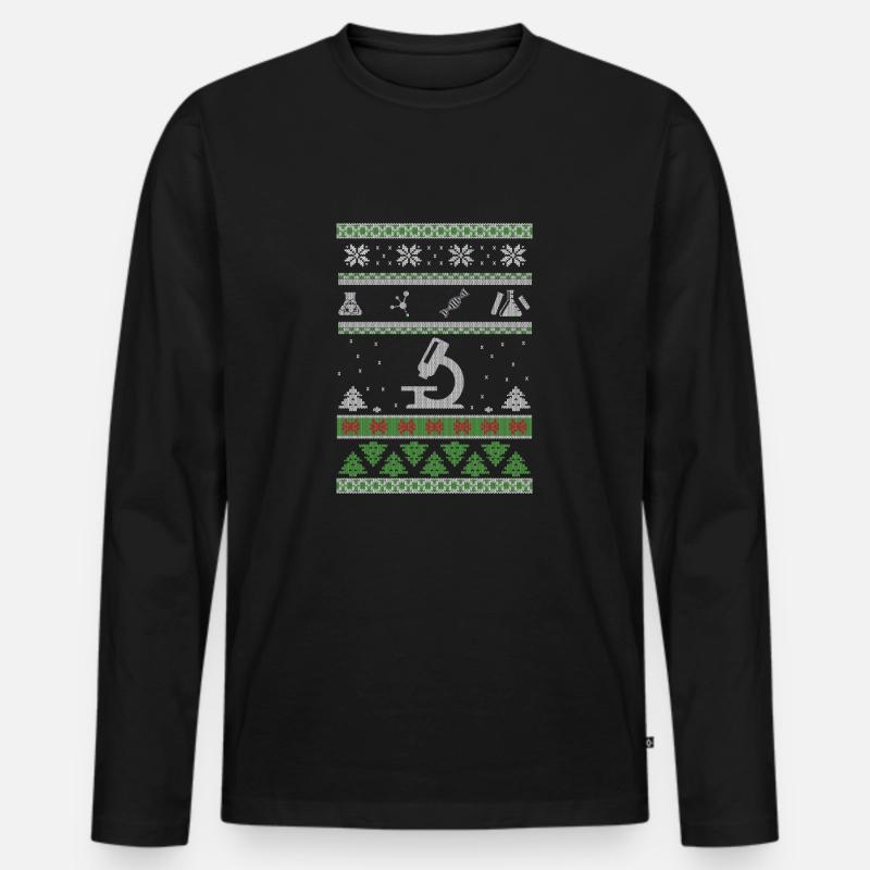 Chemie Labor Science Geschenk · Ugly Christmas - Männer Premium Bio Langarmshirt - Schwarz