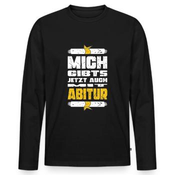 Abitur Abschluss Prüfungen Gymnasium Geschenk - Männer Premium Bio Langarmshirt - Schwarz - Vorne - Nico (187cm)
