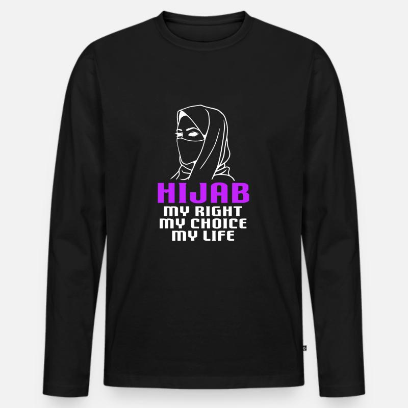 Muslim Hijab Kopftuch - Männer Premium Bio Langarmshirt - Schwarz