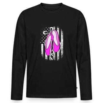 Danseuse de ballet - T-shirt manches longues Premium bio Homme - noir - Devant - Nico (187cm)