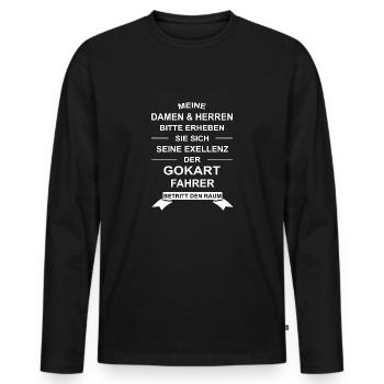 Gokart, Rennfahrer, Motorsport - Männer Premium Bio Langarmshirt - Schwarz - Vorne - Nico (187cm)