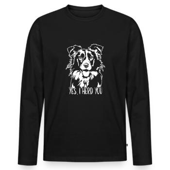 BORDER COLLIE Je te rassemble chien en disant Wilsigns - T-shirt manches longues Premium bio Homme - noir - Devant - Nico (187cm)