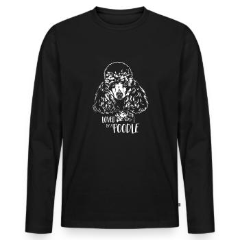 Aimé par un chien caniche disant chiens Wilsigns - T-shirt manches longues Premium bio Homme - noir - Devant - Nico (187cm)