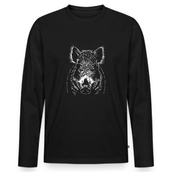 Wild boar Sows Wild boar Wild animals Wilsigns - Men's Premium Organic Long Sleeve Shirt - black - Front - Nico (187cm)