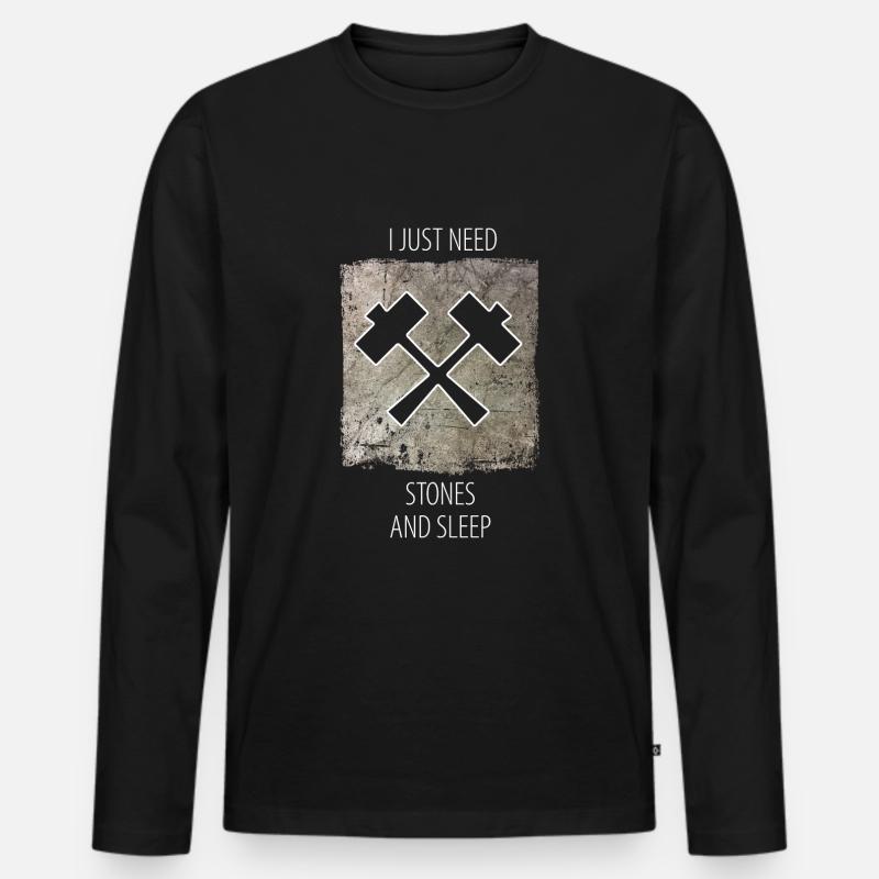 Steinmetz Steinbildhauer Spruch - Männer Premium Bio Langarmshirt - Schwarz
