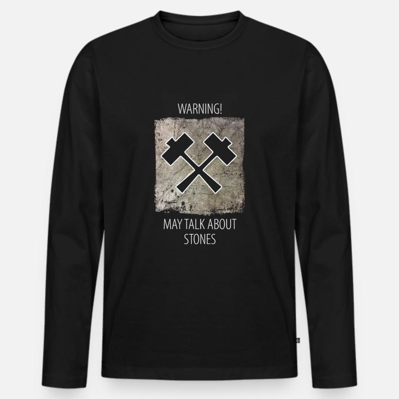 Steinmetz Steinbildhauer Spruch - Männer Premium Bio Langarmshirt - Schwarz