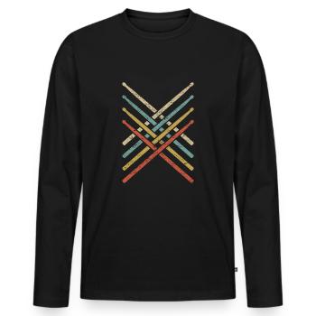 DRUMMER Drummer Retro drum drums - Men's Premium Organic Long Sleeve Shirt - black - Front - Nico (187cm)