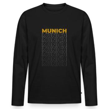 Munich - T-shirt manches longues Premium bio Homme - noir - Devant - Nico (187cm)