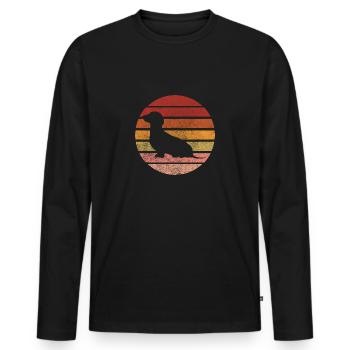 Dackel Dackelfreund Dackelliebe Hundemensch - Männer Premium Bio Langarmshirt - Schwarz - Vorne - Nico (187cm)