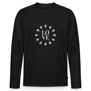 Amour Chiens Chien Amour Chien Personne - T-shirt manches longues Premium bio Homme - noir - Devant - Nico (187cm)