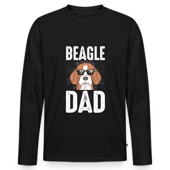 Beagle Dad Dog Dad Dad Dad Owner Fun Dogs - Men's Premium Organic Long Sleeve Shirt - black - Front - Nico (187cm)