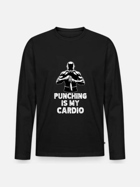 Boxing Boxer Kickboxing Quote - Men's Premium Organic Long Sleeve Shirt - black