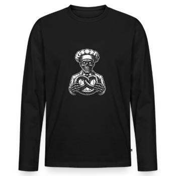 Zombie as Baker - creepy horror baker - Men's Premium Organic Long Sleeve Shirt - black - Front - Nico (187cm)