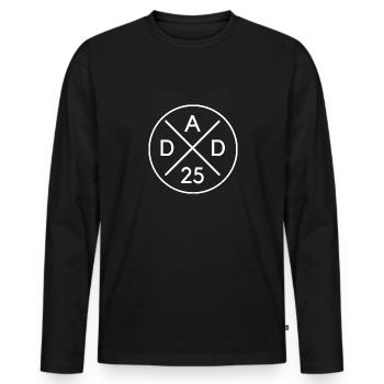 Futur papa 2025 – DAD 2025 pour papa et papa - T-shirt manches longues Premium bio Homme - noir - Devant - Nico (187cm)