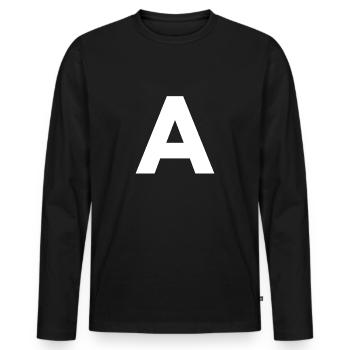 A - T-shirt manches longues Premium bio Homme - noir - Devant - Nico (187cm)