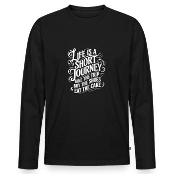 La vie est un court voyage - utilisez le temps - T-shirt manches longues Premium bio Homme - noir - Devant - Nico (187cm)