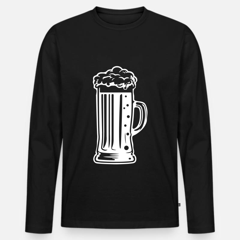 Bier Symbol Bierglas - Männer Premium Bio Langarmshirt - Schwarz
