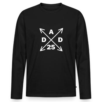 Becoming Dad 2025 – Gift for Daddy and Father - Men's Premium Organic Long Sleeve Shirt - black - Front - Nico (187cm)