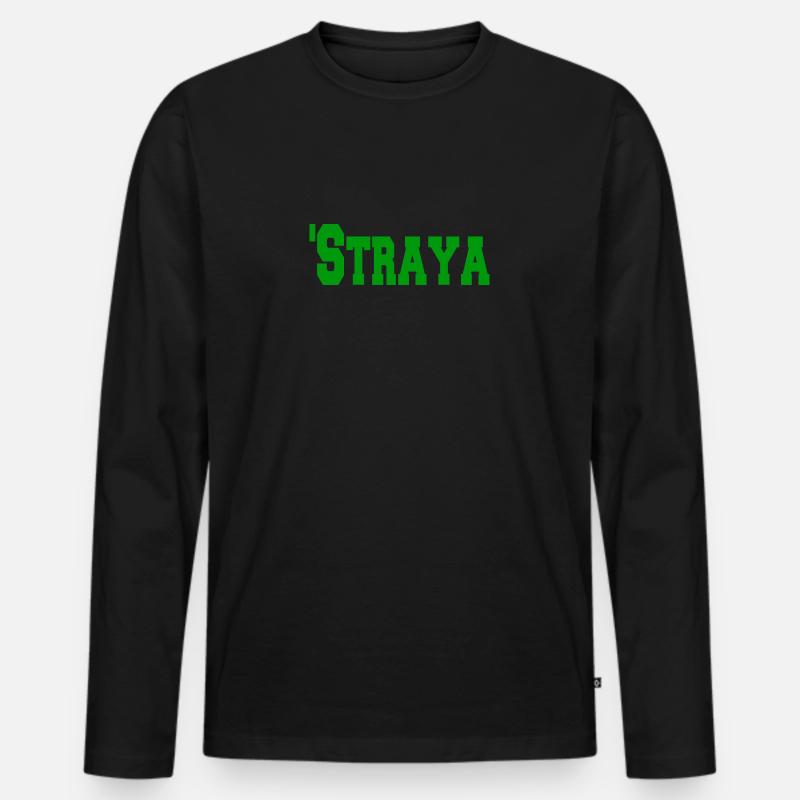 Straya - Männer Premium Bio Langarmshirt - Schwarz