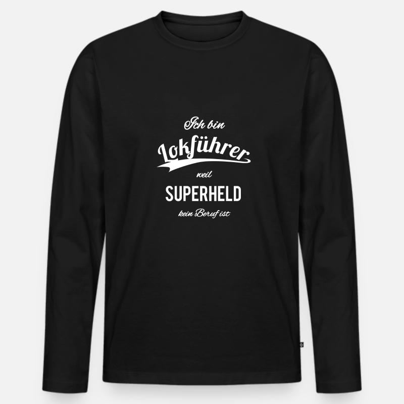 Lokführer - Männer Premium Bio Langarmshirt - Schwarz