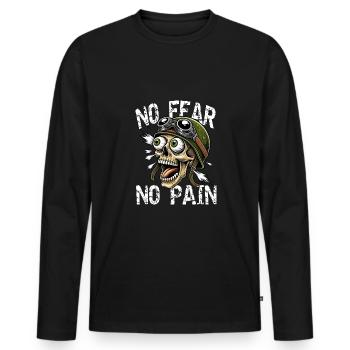 Motorcycle Funny Saying for Motorcyclists Bikers - Men's Premium Organic Long Sleeve Shirt - black - Front - Nico (187cm)