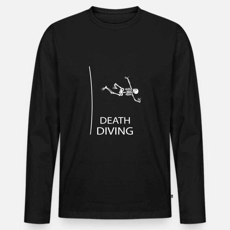 Klippenspringer death-diving dods Kunstspringen - Männer Premium Bio Langarmshirt - Schwarz