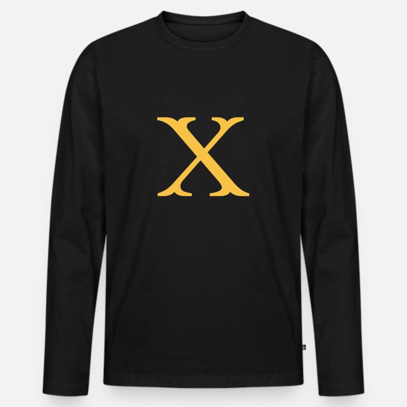 X - Männer Premium Bio Langarmshirt - Schwarz