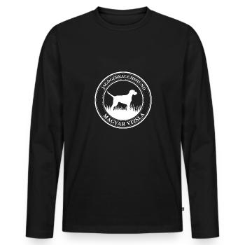 Magyar Vizsla Drahthaar Jagdgebrauchshund Wilsigns - Männer Premium Bio Langarmshirt - Schwarz - Vorne - Nico (187cm)