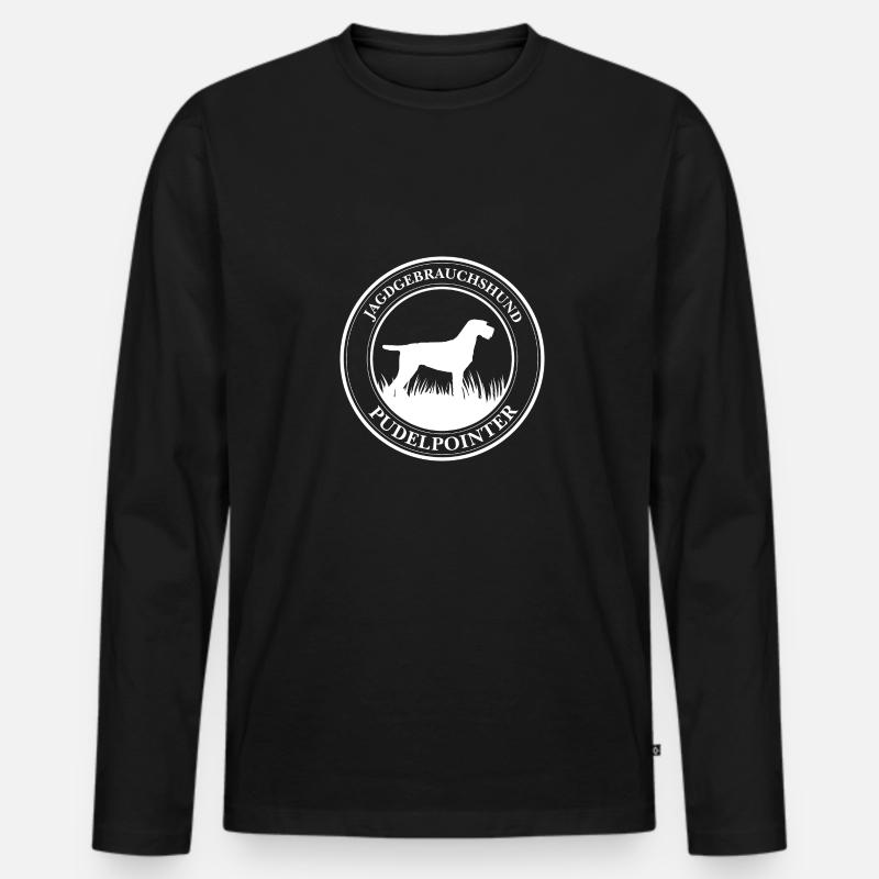 Pudelpointer Jagdgebrauchshund Hunde Wilsigns - Männer Premium Bio Langarmshirt - Schwarz