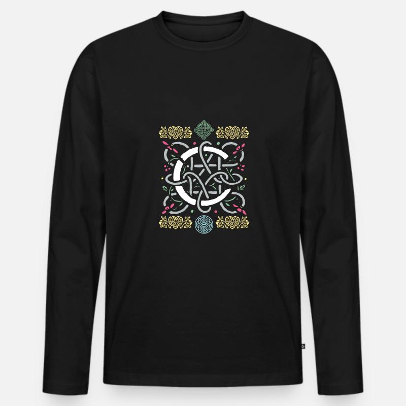 C - Männer Premium Bio Langarmshirt - Schwarz