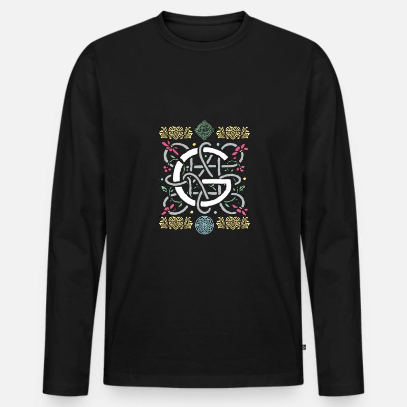 G - Männer Premium Bio Langarmshirt - Schwarz