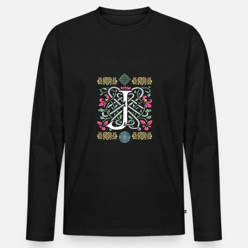 J - Männer Premium Bio Langarmshirt - Schwarz