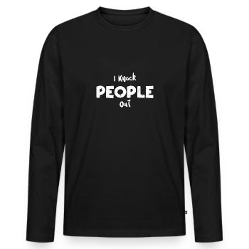 I Knock Out People - Docteur - T-shirt manches longues Premium bio Homme - noir - Devant - Nico (187cm)