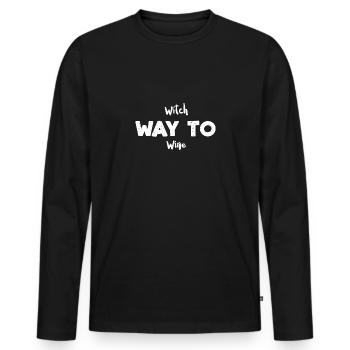 Witch Way To Wine - Wine - Männer Premium Bio Langarmshirt - Schwarz - Vorne - Nico (187cm)