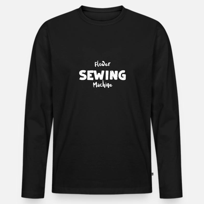 Flower Sewing Machine - Crafting - Männer Premium Bio Langarmshirt - Schwarz