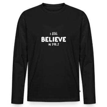 I Still Believe In 398.2 - Reading - Männer Premium Bio Langarmshirt - Schwarz - Vorne - Nico (187cm)