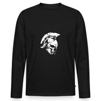 Spartan Skull Gladiator - Men's Premium Organic Long Sleeve Shirt - black - Front - Nico (187cm)