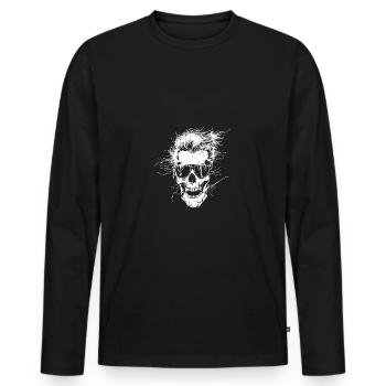 Punk Skull Party - Men's Premium Organic Long Sleeve Shirt - black - Front - Nico (187cm)