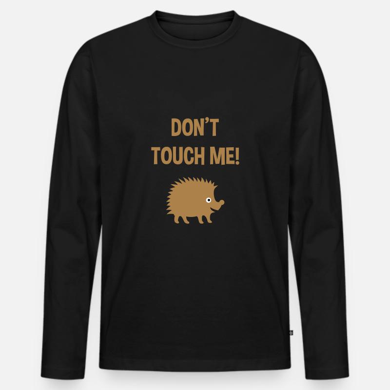 Don't touch me (Igel) - Männer Premium Bio Langarmshirt - Schwarz