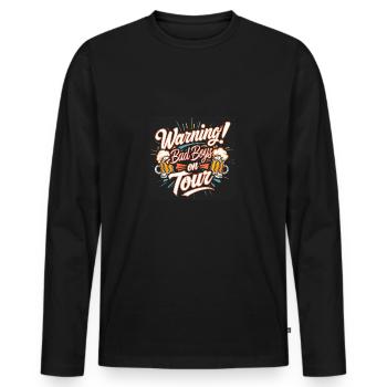Männer auf Tour Jungs auf Tour lustiger Text - Männer Premium Bio Langarmshirt - Schwarz - Vorne - Nico (187cm)