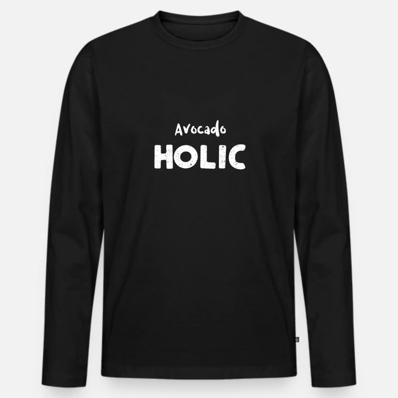 Avocado Holic - Avocado - Männer Premium Bio Langarmshirt - Schwarz