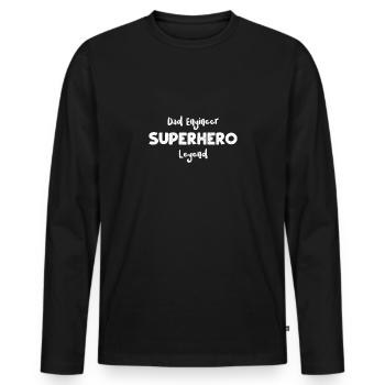 Dad Engineer Superhero Legend - Männer Premium Bio Langarmshirt - Schwarz - Vorne - Nico (187cm)