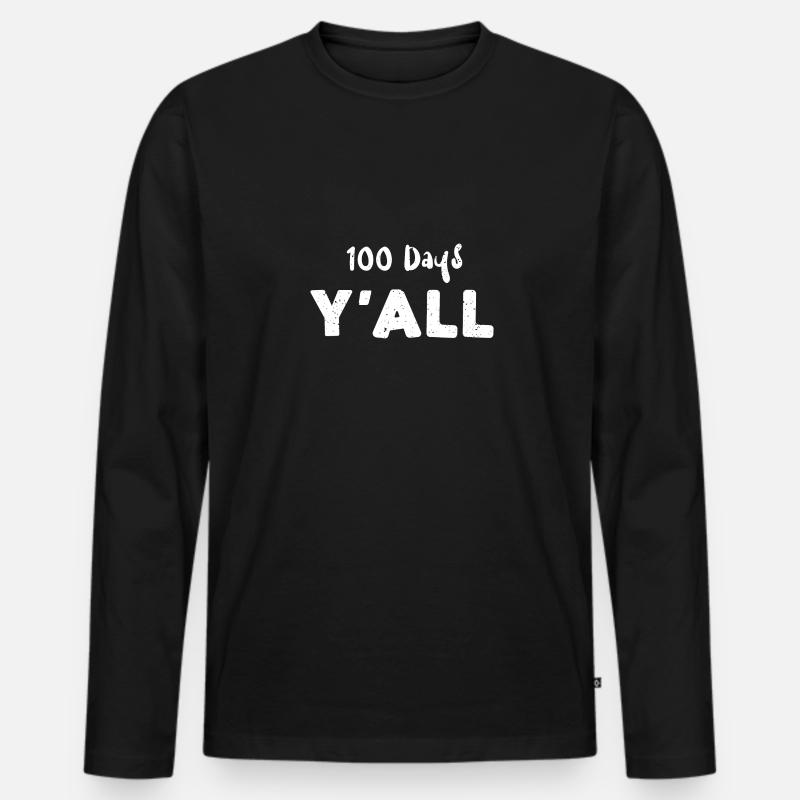 100 Days Y'All - Cheetah - Männer Premium Bio Langarmshirt - Schwarz