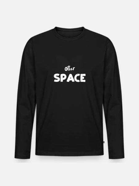 Otter Space - Science - Men's Premium Organic Long Sleeve Shirt - black