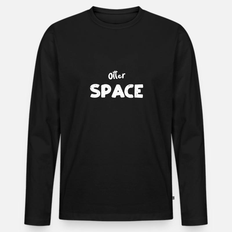 Otter Space - Science - Männer Premium Bio Langarmshirt - Schwarz