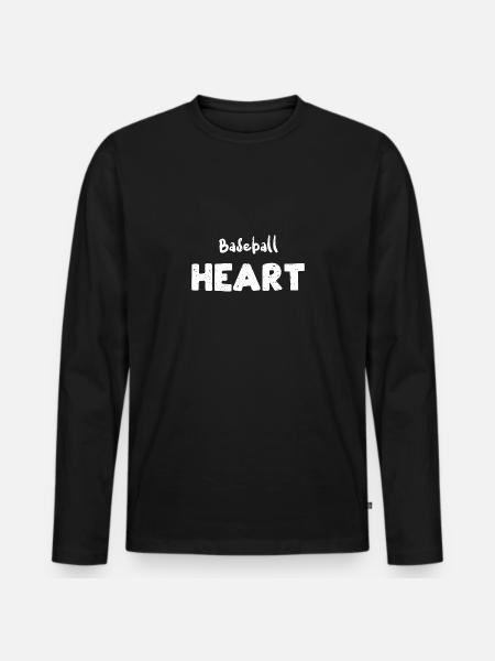 Baseball Heart - Baseball - Men's Premium Organic Long Sleeve Shirt - black