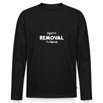 Squirrel Removal Technician - Men's Premium Organic Long Sleeve Shirt - black - Front - Nico (187cm)