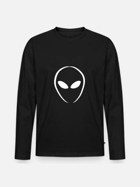 Aliens Alien Head - Men's Premium Organic Long Sleeve Shirt - black