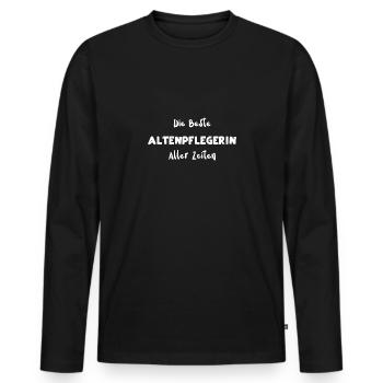 Die Beste Altenpflegerin Aller Z... - Männer Premium Bio Langarmshirt - Schwarz - Vorne - Nico (187cm)